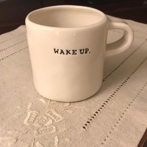 Rare HTF Rae Dunn by Magenta WAKE UP small mug